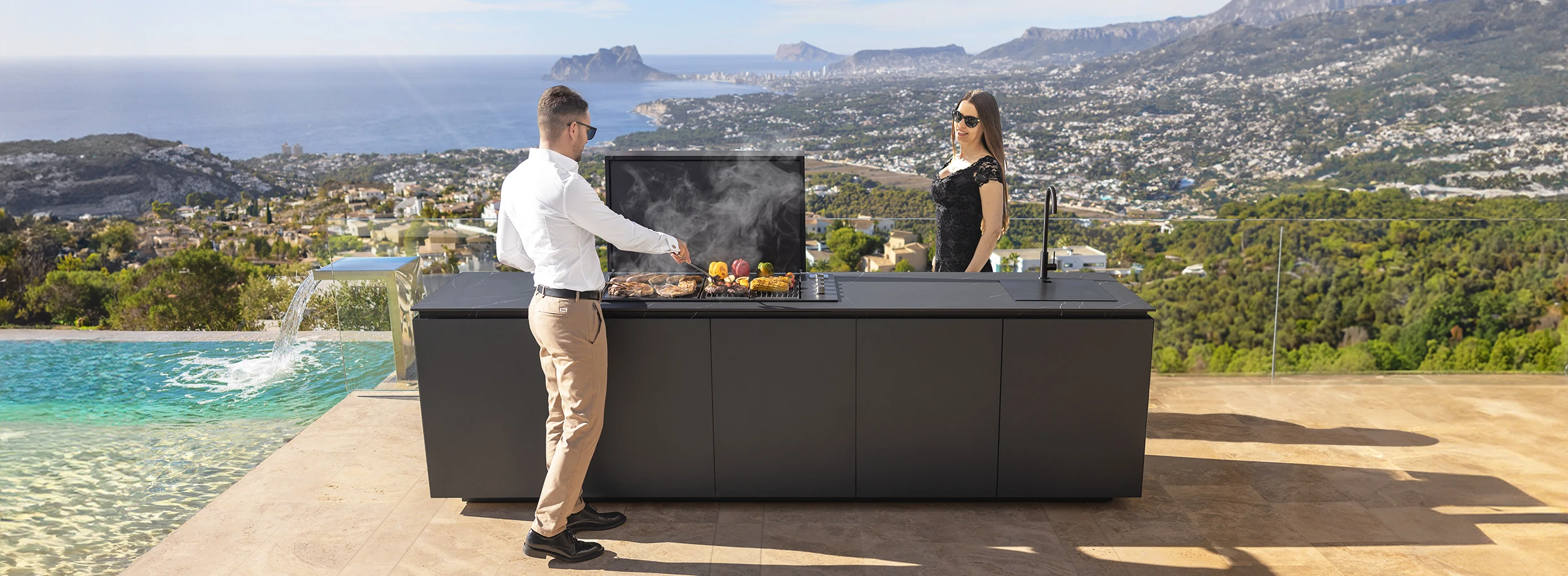 high end garden kitchen